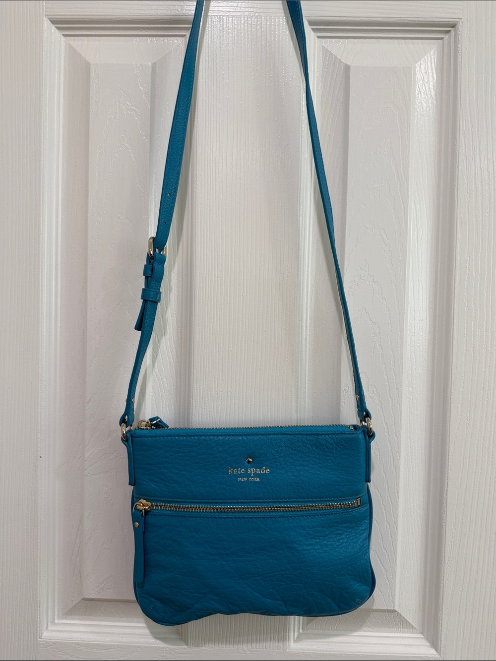 kate spade Vibrant Blue Soft Pebble Leather Leather Crossbody w/ Gold Hardware